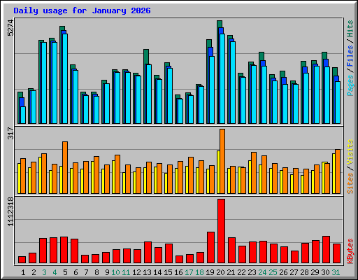 Daily usage for January 2026